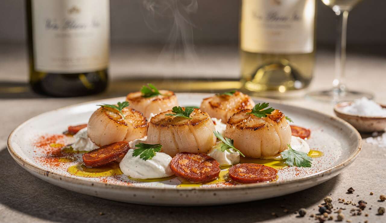 Noix de Saint-Jacques au chorizo et fromage frais : la recette gourmande