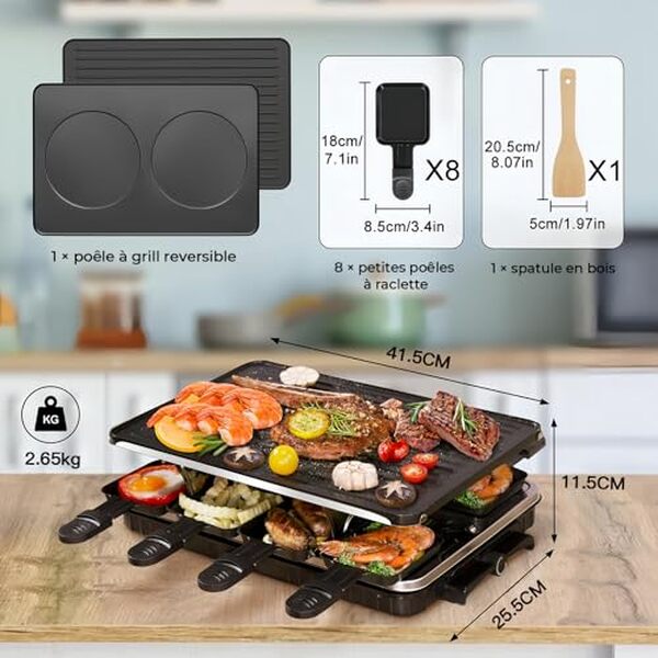Découvrez le test complet d'un appareil à raclette pour 8 personnes avec grille réversible : performance, praticité et astuces pour une expérience savoureuse réussie