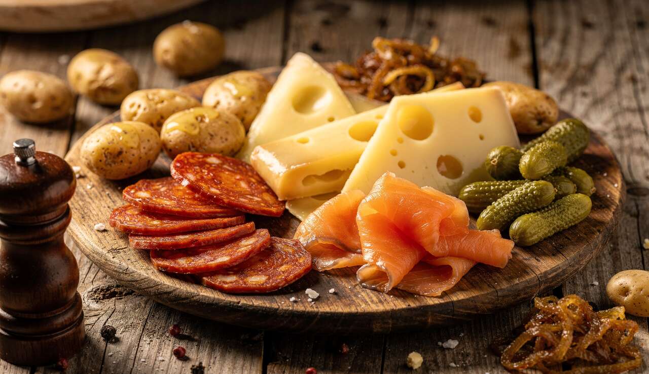 Recette de raclette au chorizo et saumon fumé