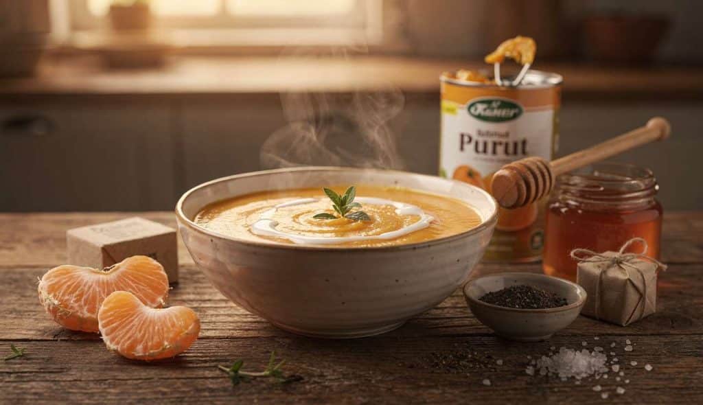 Velouté butternut clémentines : recette gourmande