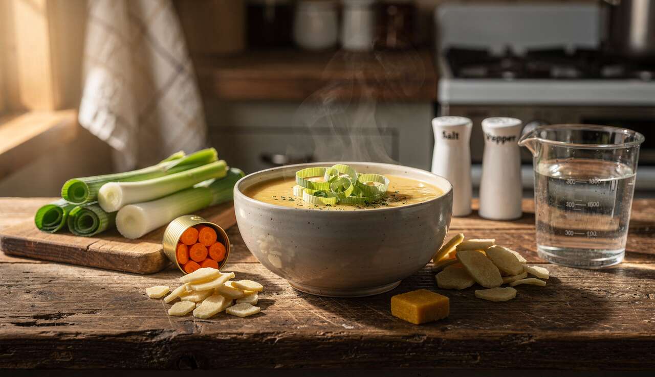 Soupe poireau carotte pomme de terre : recette réconfortante