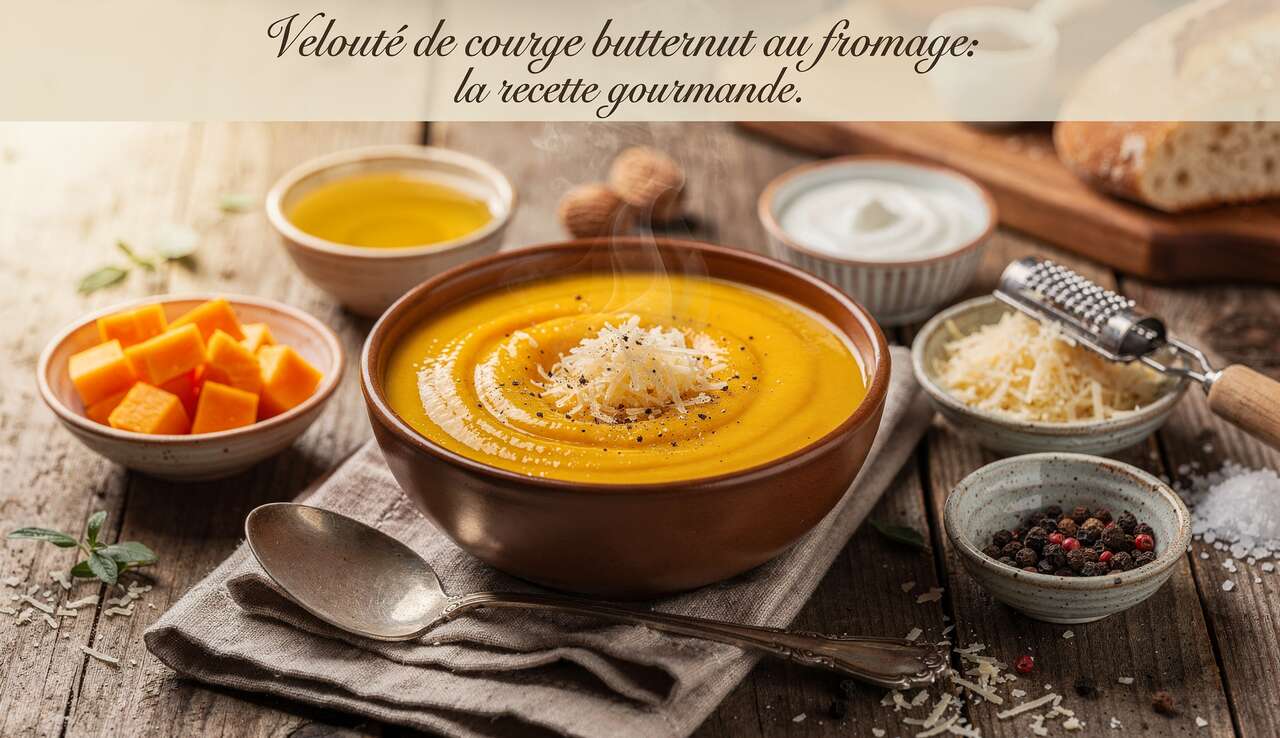 Velouté de courge butternut au fromage : la recette gourmande