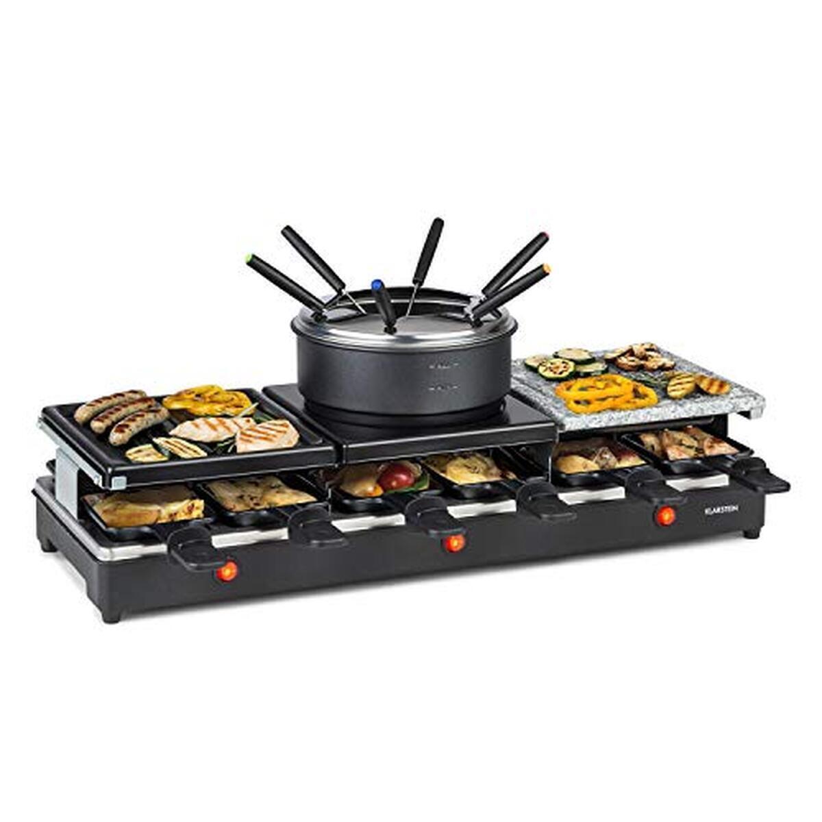 Test du gril 3 en 1 Klarstein Fonduelette XL : leur raclette et fondue 1650W