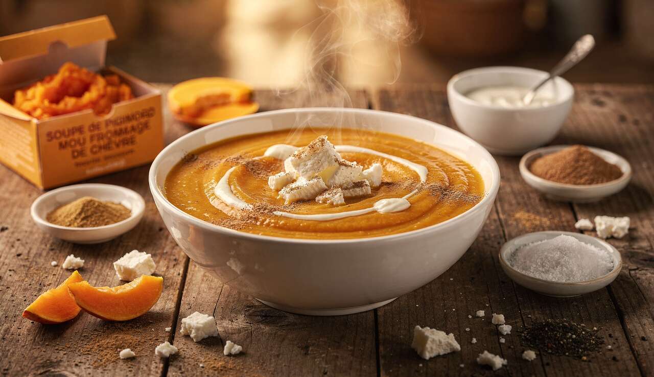 Soupe de Potimarron au Fromage de Chèvre : recette Savoureuse