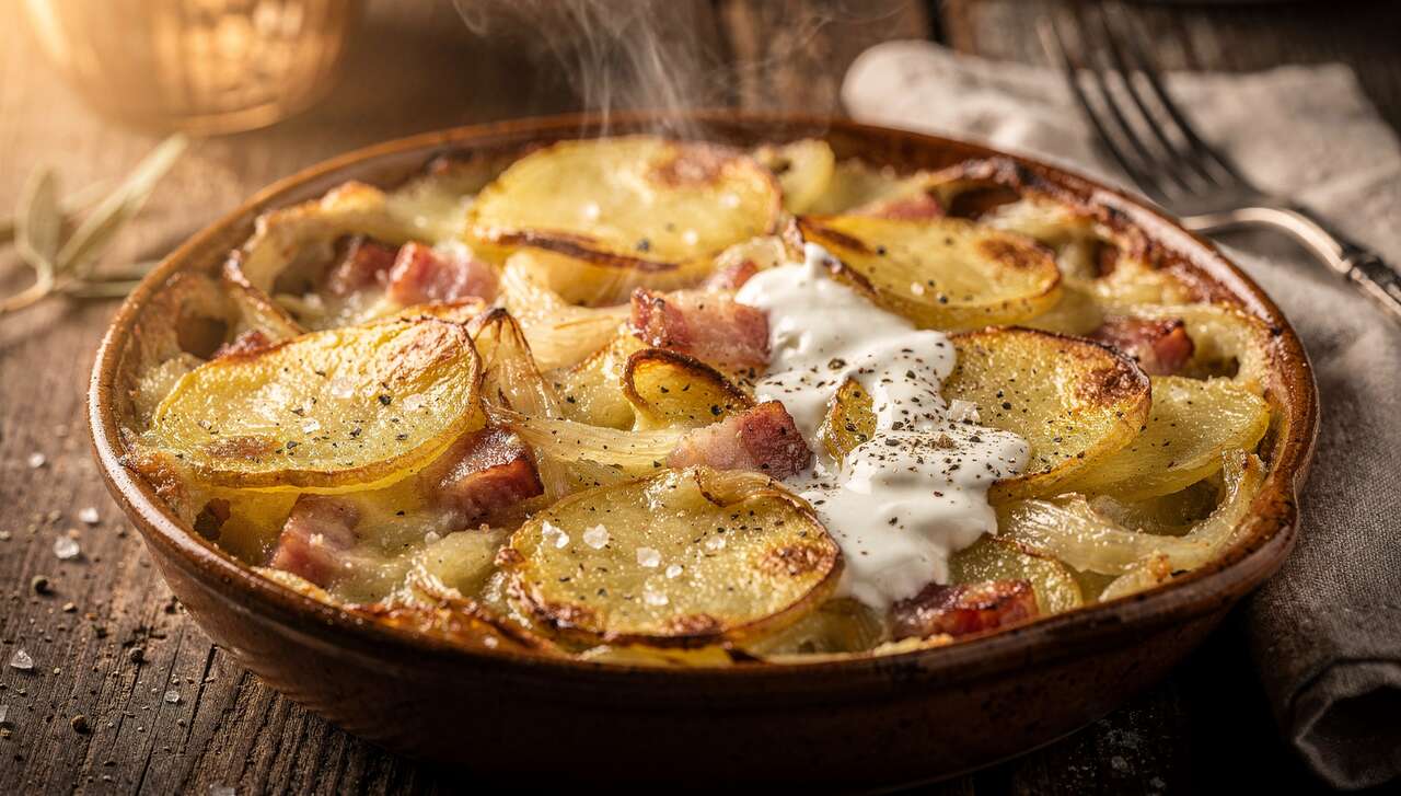 Recette de tartiflette : pommes de terre au Reblochon