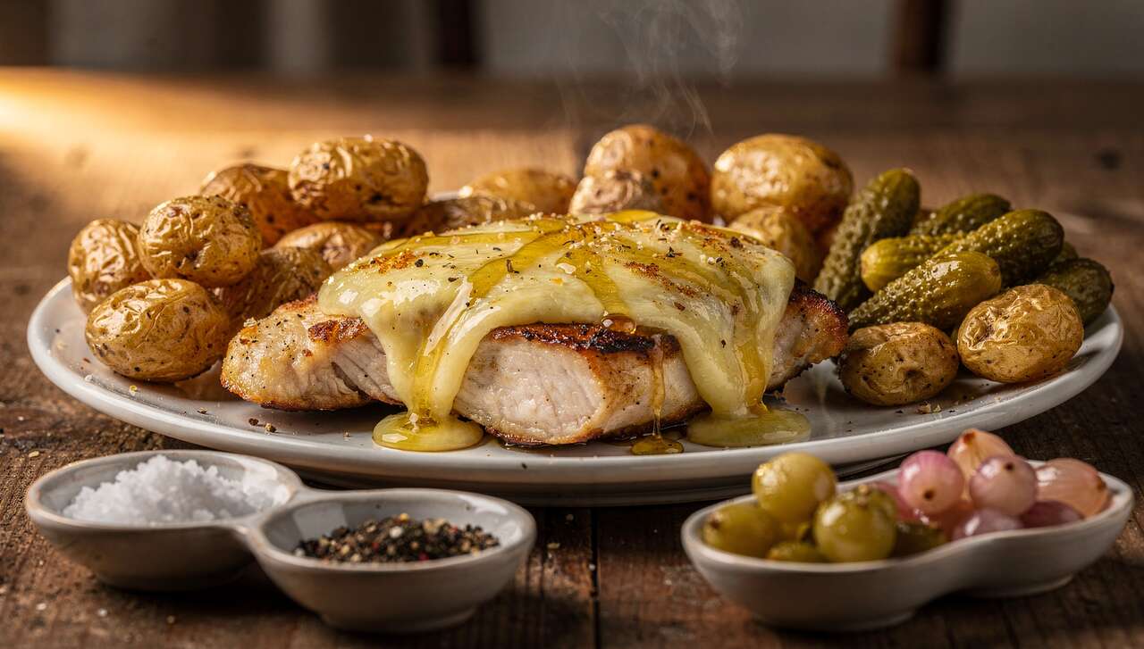 Recette : raclette au chèvre, poulet et miel