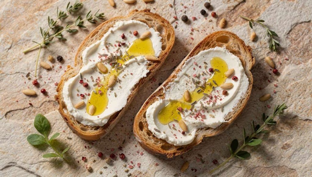 Duo de tartines printanières au fromage frais : recette gourmande