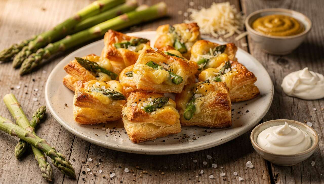 Bouchées d'asperges au fromage : recette gourmande