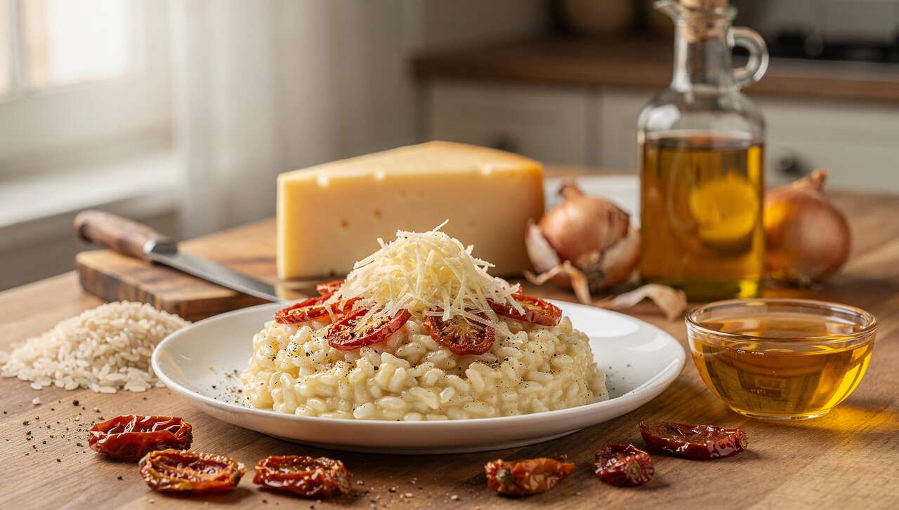 Délicieux risotto au gouda et tomates séchées : recette savoureuse