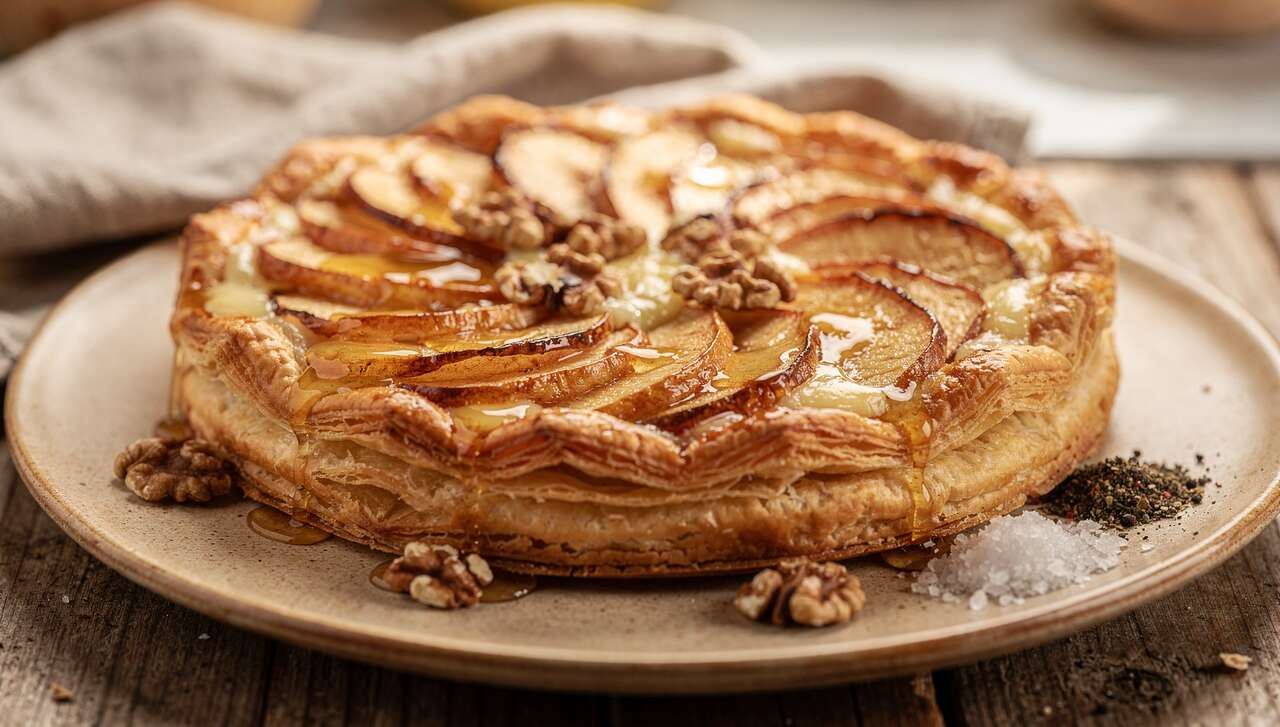 Recette de tarte aux pommes et camembert