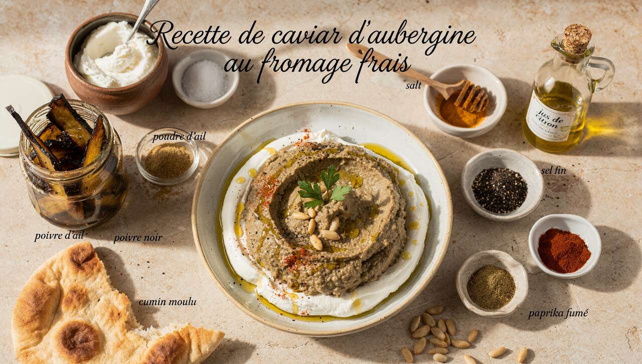 Recette de caviar d'aubergine au fromage frais