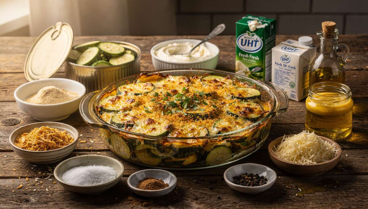 Gratin de courgettes au fromage frais au micro-ondes