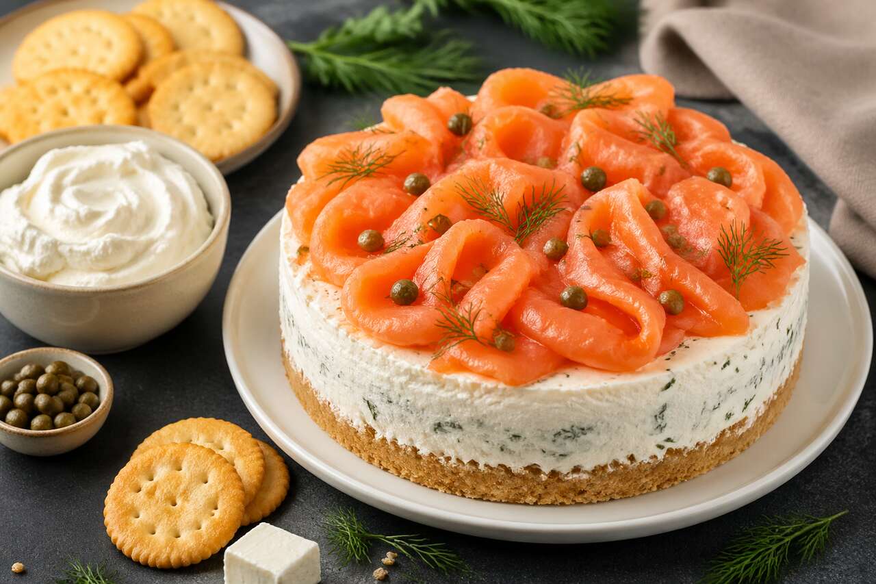 Cheesecake au saumon fumé et fromage frais : recette onctueuse et savoureuse