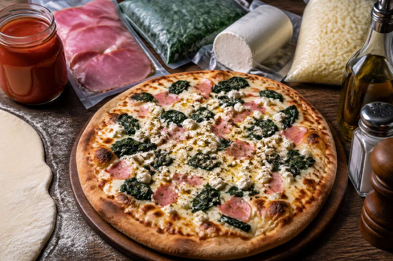 Pizza jambon, épinard et fromage de chèvre : la recette savoureuse