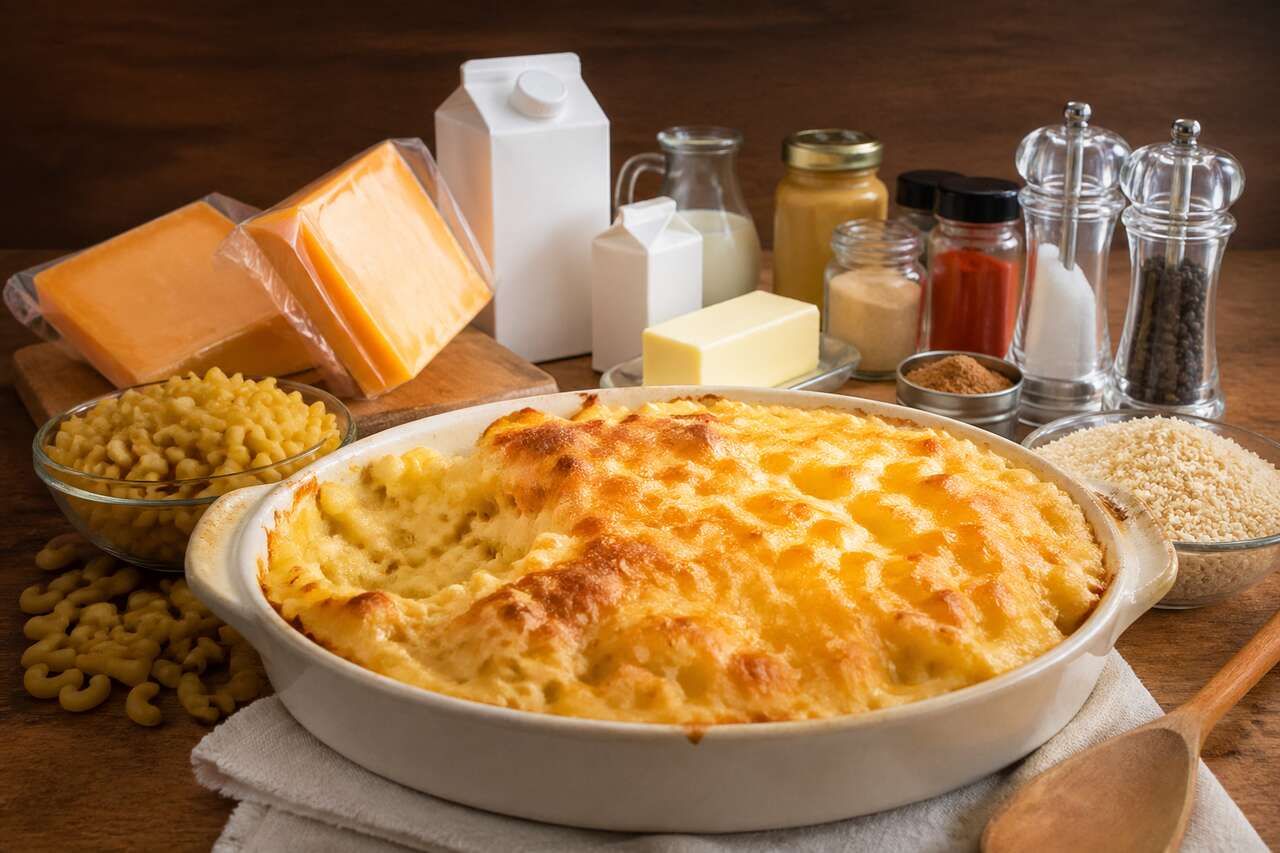 Gratin de macaronis au cheddar : recette mac and cheese
