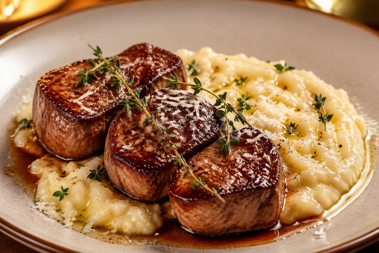 Médaillons de filet mignon et risotto au fromage : recette savoureuse
