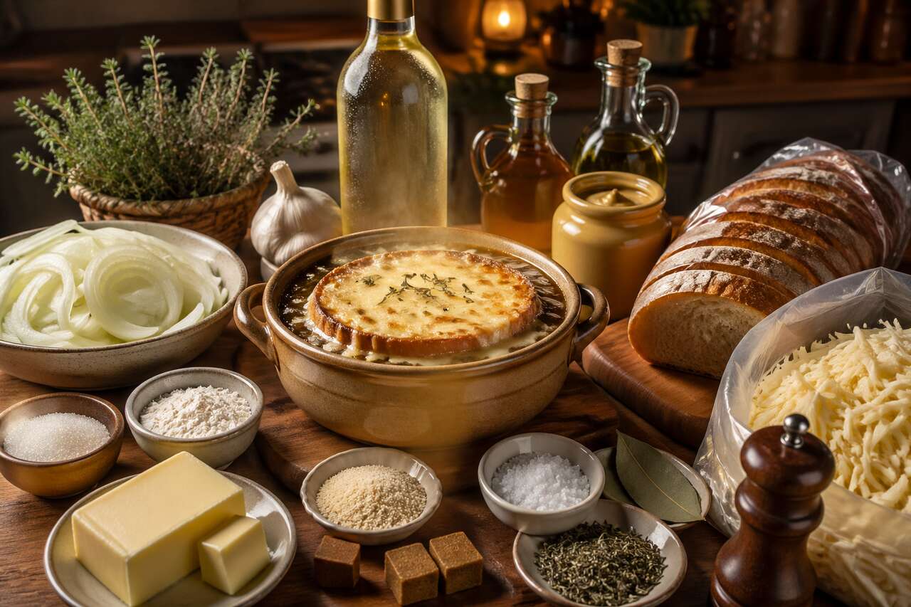 Soupe à l'oignon gratinée au fromage : recette gourmande
