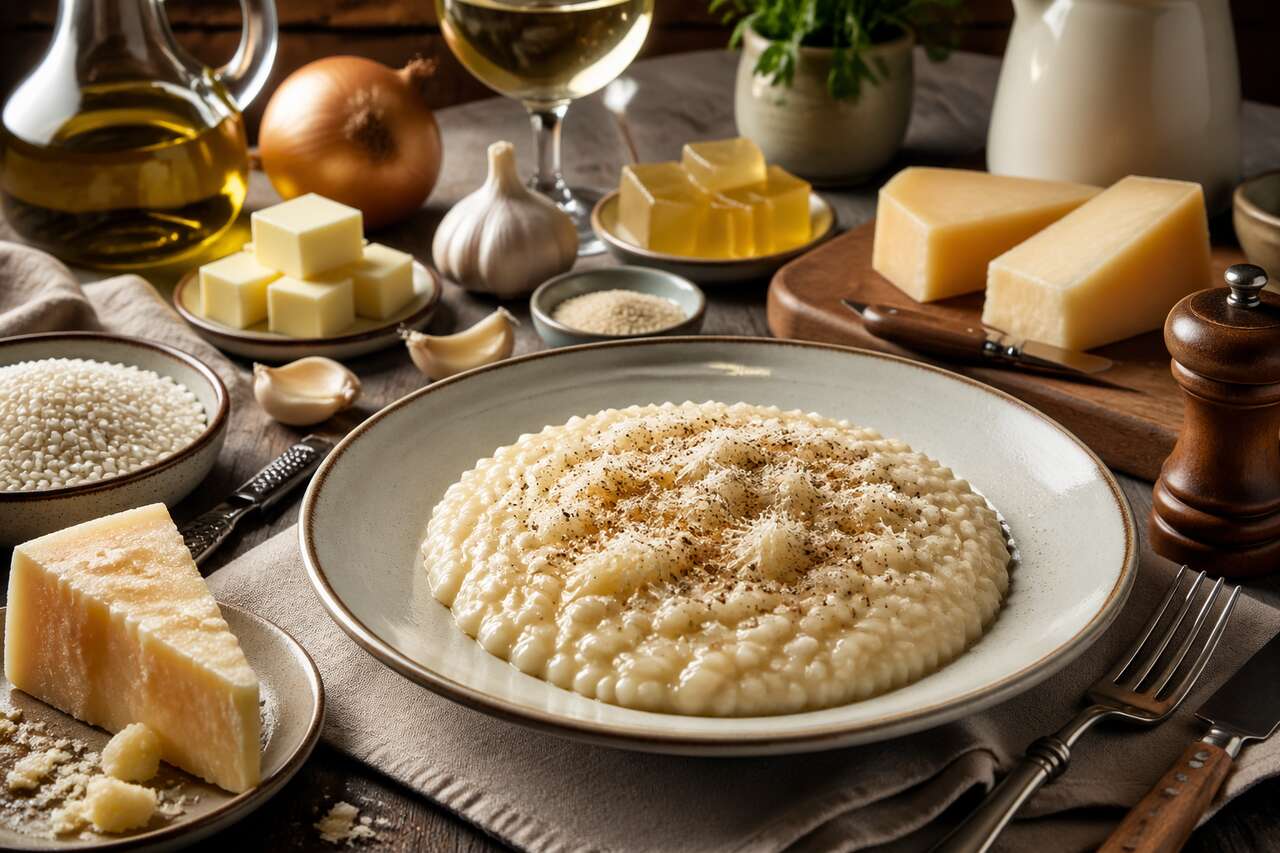 Risotto crémeux au fromage de brebis : recette gourmande