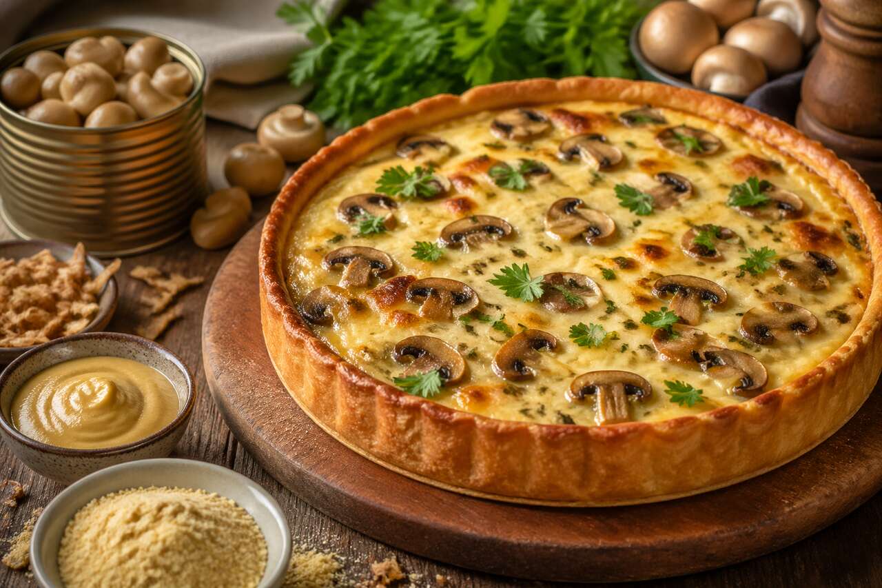 Recette : tarte aux champignons et fromage