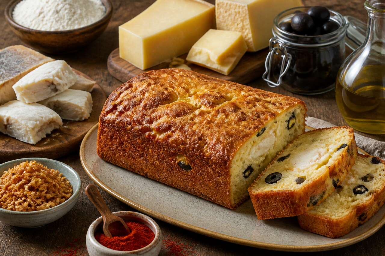 Cake au fromage de brebis et morue