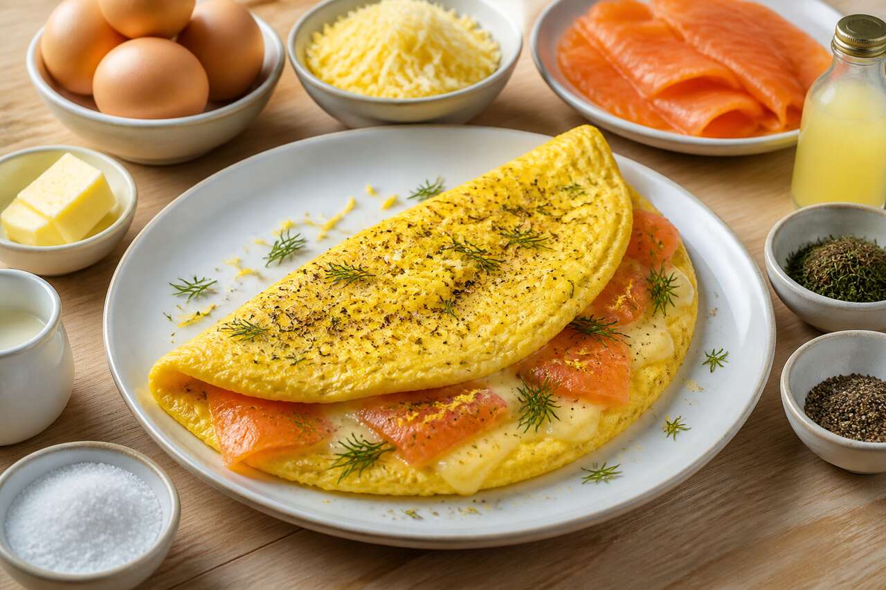 Omelette au saumon et fromage : recette gourmande à découvrir