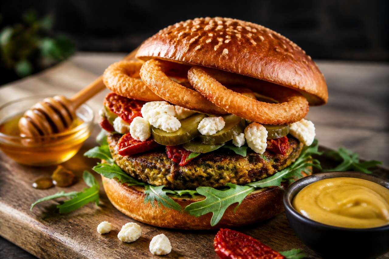Burger végétarien au fromage de chèvre : recette savoureuse