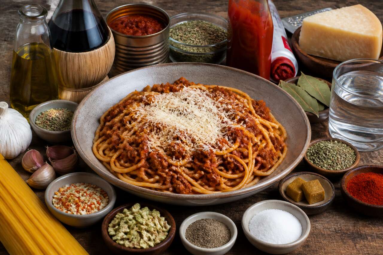Spaghetti bolognaise au fromage râpé italien : savourez l'authenticité italienne