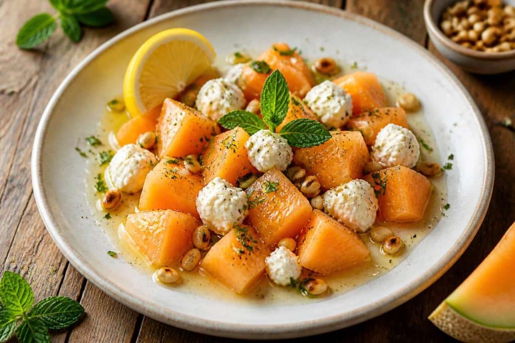 Tartare de melon à la menthe et fromage frais : recette rafraîchissante