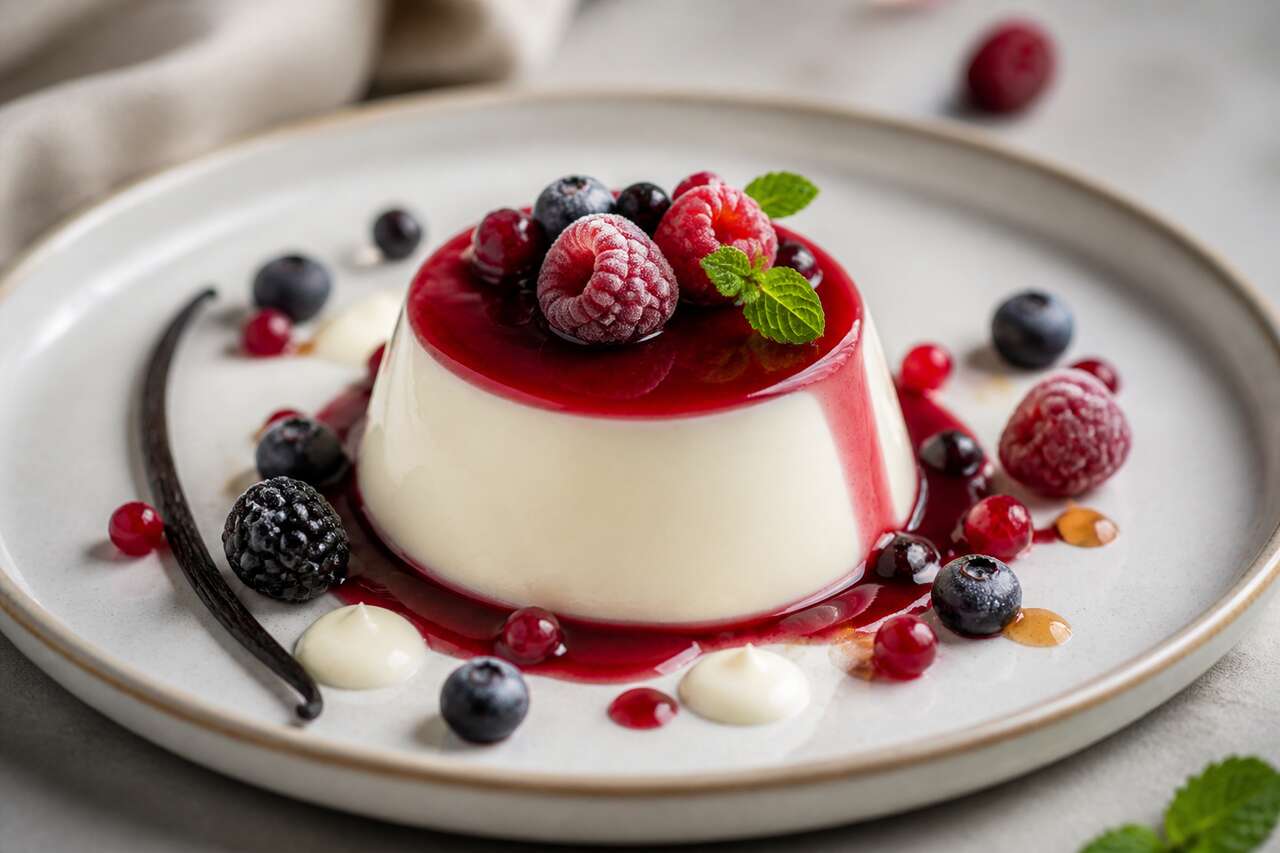 Panna cotta aux fruits rouges et fromage frais