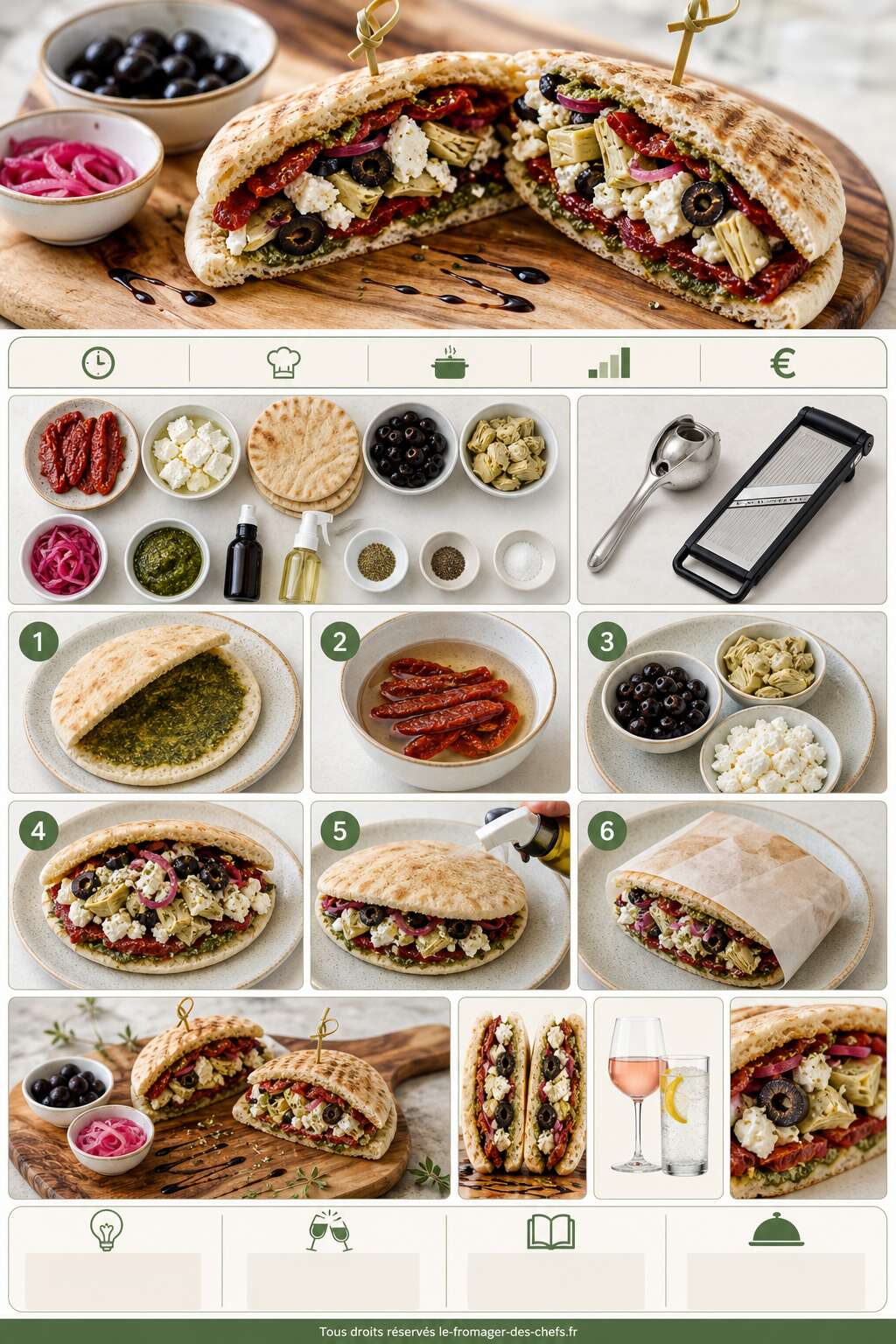 Fiche recette Recette sandwich past&egrave;que feta : fra&icirc;cheur et saveurs d'&eacute;t&eacute;