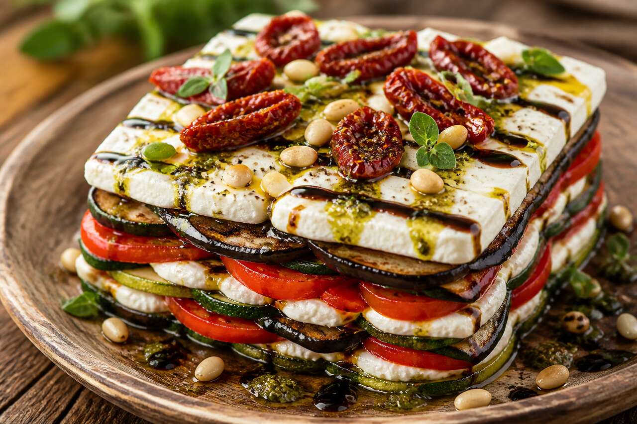 Millefeuille de légumes d'été au fromage frais : recette gourmande