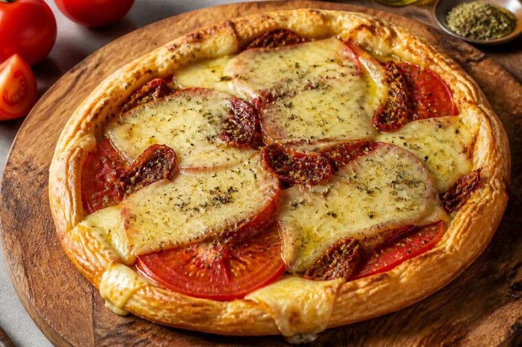 Recette tarte tomates, moutarde et fromage à raclette