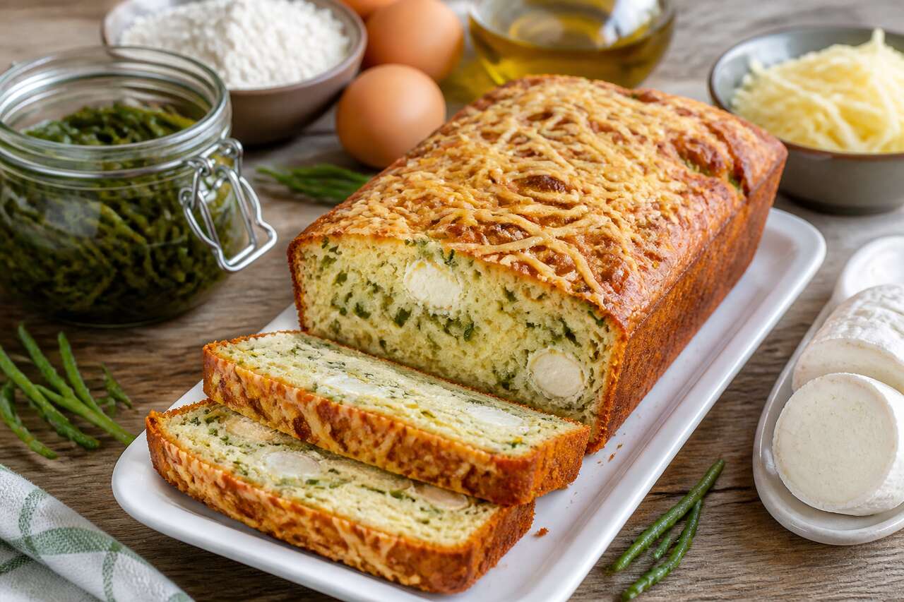Cake aux salicornes et fromage : recette gourmande