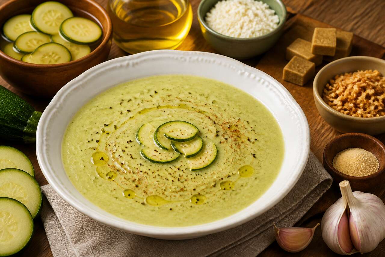 Velouté de courgettes au fromage frais : recette crémeuse et savoureuse
