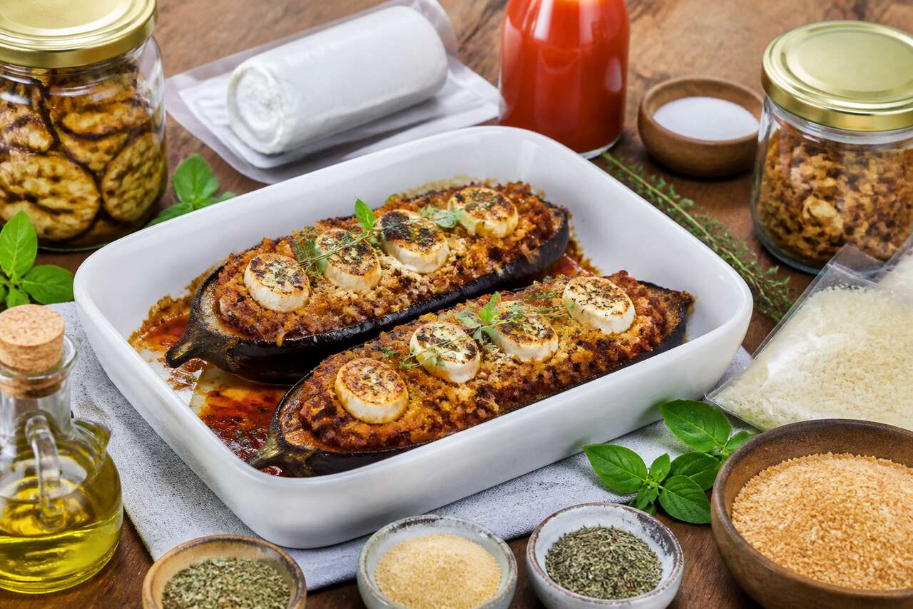 Aubergines farcies au chèvre : recette gourmande