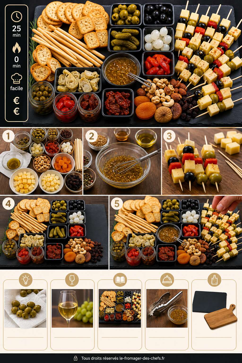 Fiche recette Plateau fraîcheur et brochette de fromage : recette gourmande Fiche recette Plateau fraîcheur et brochette de fromage : recette gourmande