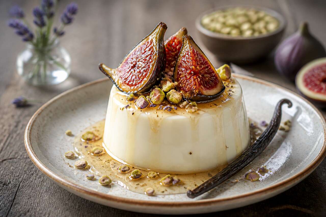 Panna cotta au fromage de brebis et figues rôties : recette gourmande