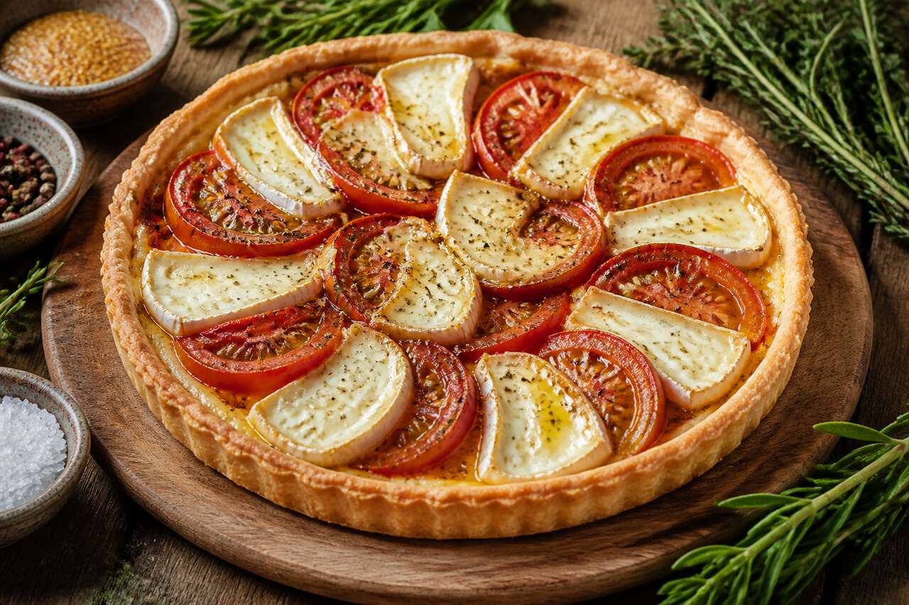 Tarte aux tomates et camembert : recette savoureuse