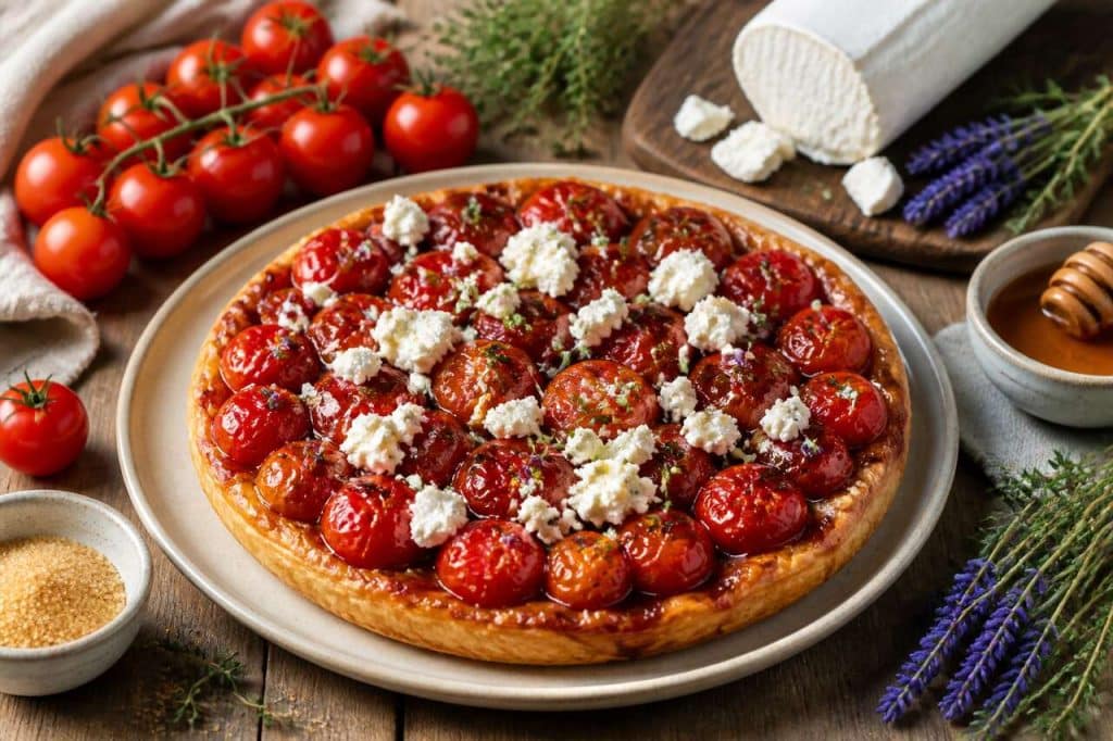 Tarte tatin tomates cerise et chèvre : recette savoureuse