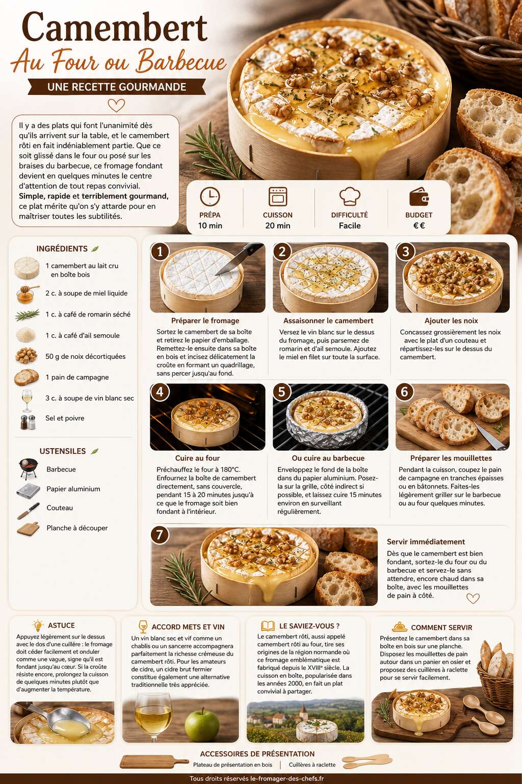 Fiche recette Camembert Au Four Ou Barbecue : une recette gourmande Fiche recette Camembert Au Four Ou Barbecue : une recette gourmande