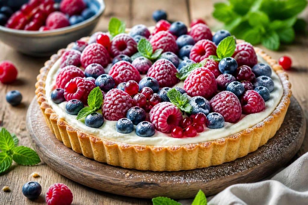 Tarte au fromage frais et fruits rouges : recette gourmande