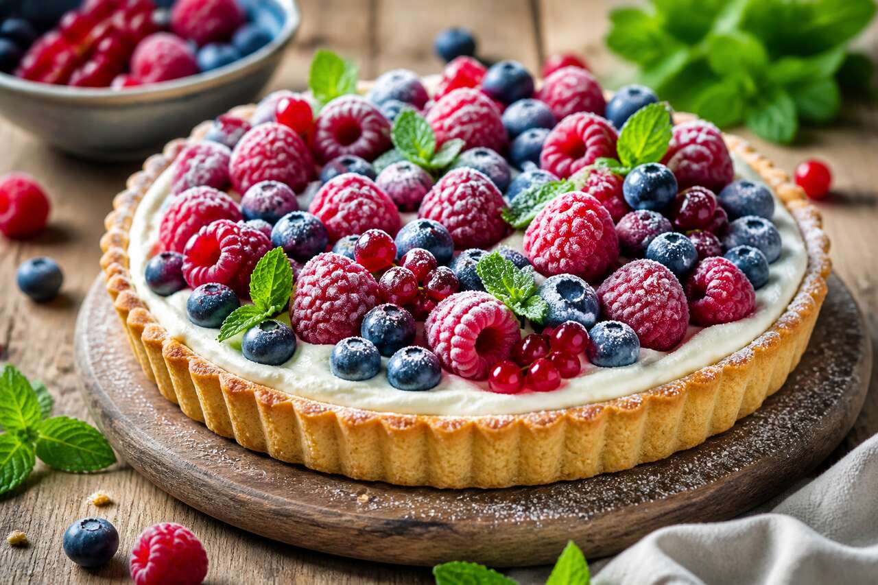 Tarte au fromage frais et fruits rouges : recette gourmande
