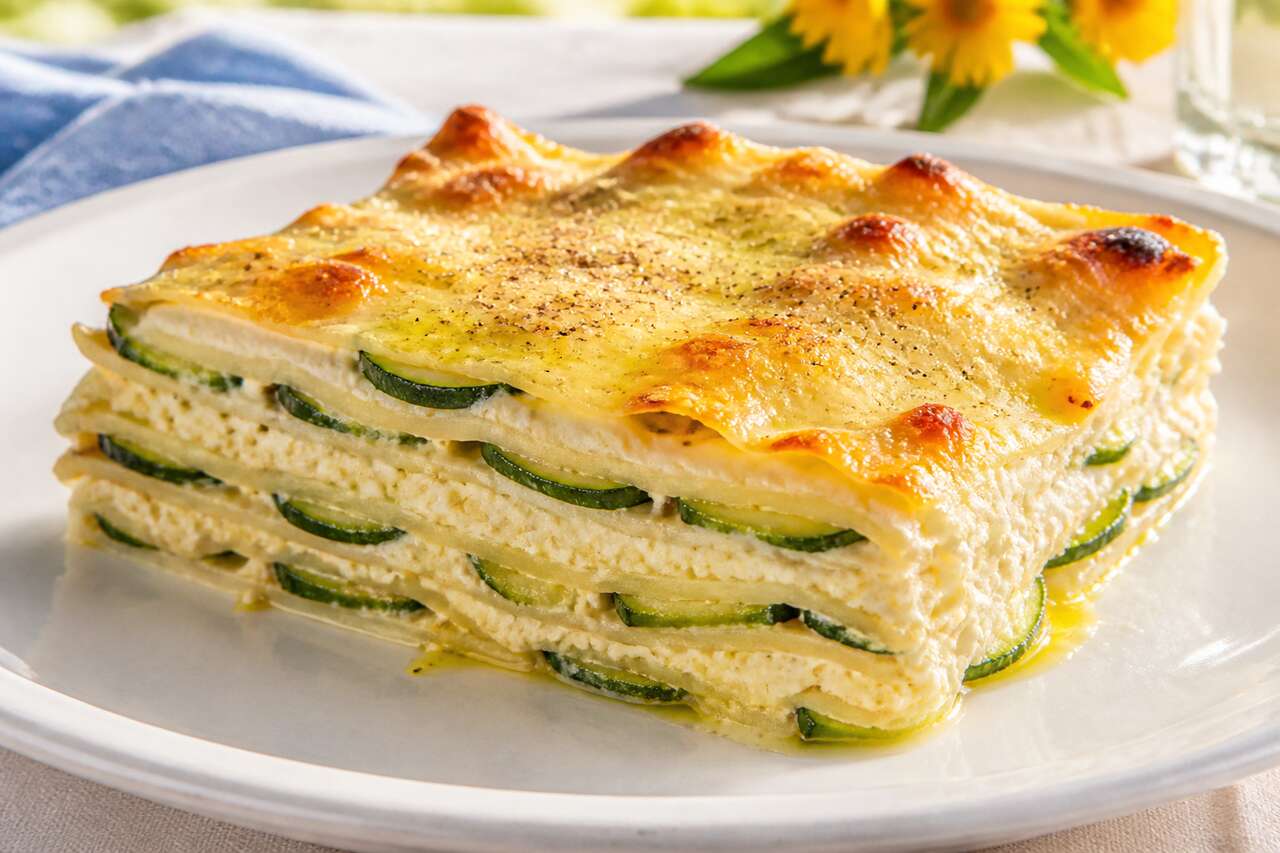 Lasagnes d'été aux courgettes et fromage frais