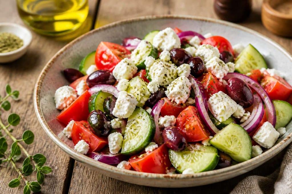 Salade fraîcheur au fromage grec : recette estivale