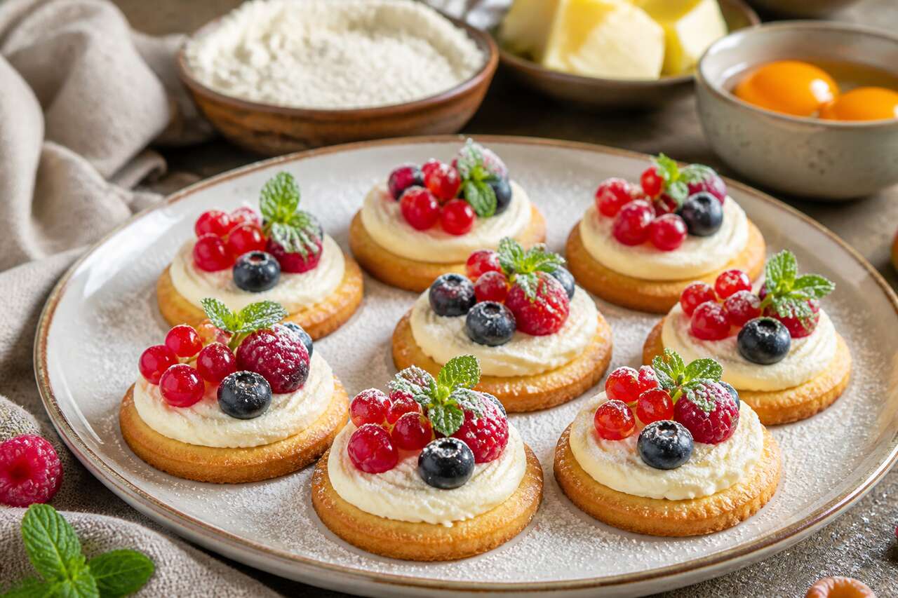 Sablés aux fruits rouges et fromage fouetté : recette gourmande