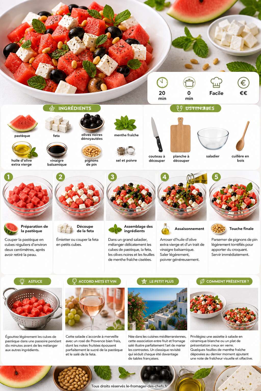 Fiche recette Salade past&egrave;que feta : fra&icirc;cheur estivale
