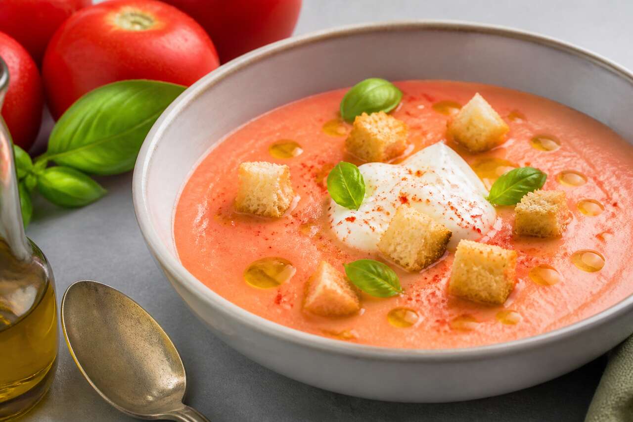 Recette de gaspacho au fromage frais