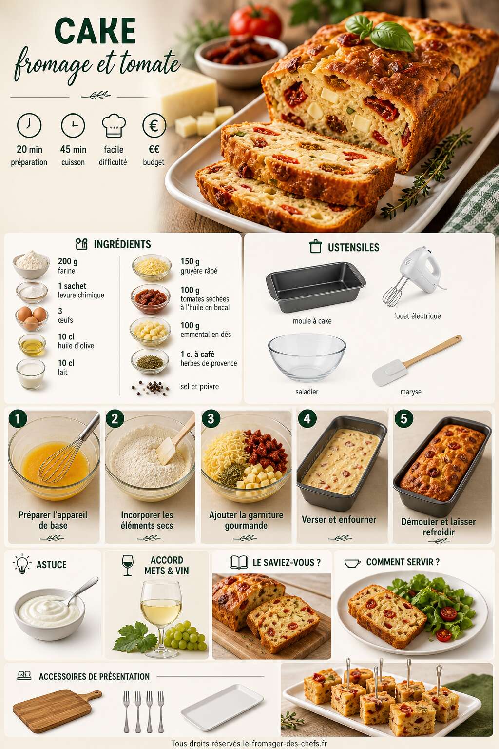 Fiche recette Cakes fromage et tomate : recette gourmande facile