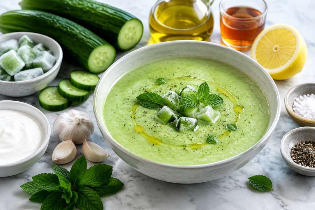 Recette gaspacho de concombre frais et facile