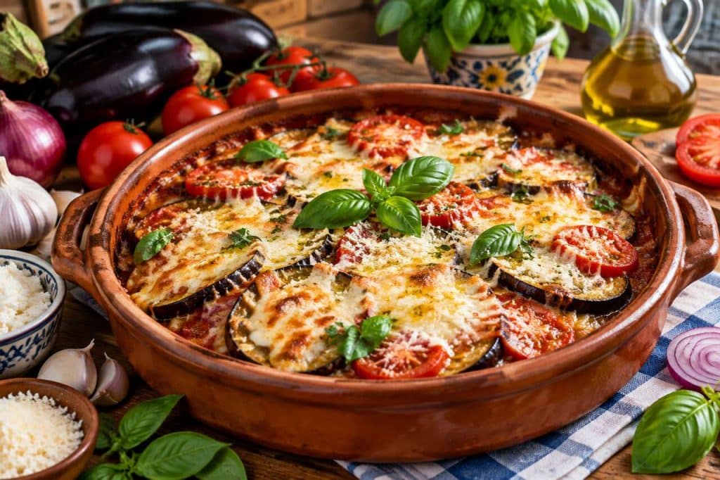 Gratin d'aubergines à la sicilienne : recette savoureuse et méditerranéenne